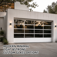 Porte de garage sectionnelle en aluminium à rupture de pont thermique de 60 mm, double isolation, verre Low-E couleur RAL, norme CE, fabrication OEM