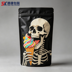 Fashion design pattern Mylar storage <b>bag</b> vertical design reusable sealed packaging <b>bag</b> 3.5g - Product Image 1