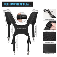 Sangle de remplacement pour sac de golf, harnais ergonomique à double épaule rembourré en maille, kit d'accessoires pour sac de transport personnalisé OEM