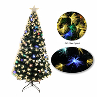 Sapin de Noël artificiel G&L de haute qualité, écologique, 6 pieds, multicolore, LED, fibre optique PVC, support métallique, basse tension, utilisation intérieure