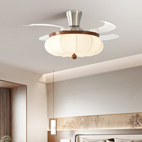 Ventilateur de plafond encastré moderne de 42 pouces avec télécommande lampe à LED rétractable pour chambre d'enfant avec moteur à courant continu