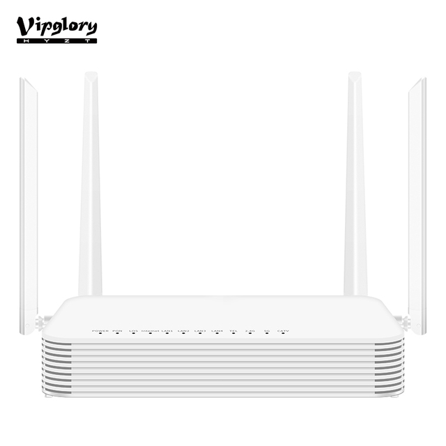 Factory Price 1800Mbps 802.11ax Dual Band WiFi6 XPON ONU with 4*5dBi External Antennas 4*RJ45 Ports 2*USB2.0 Ports