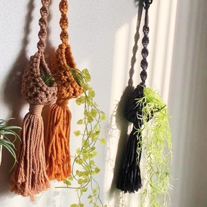 Panier suspendu <span class=keywords><strong>en</strong></span> <span class=keywords><strong>corde</strong></span> de coton tissé à la main de style ananas, <span class=keywords><strong>pot</strong></span> de fleurs suspendu, <span class=keywords><strong>porte</strong></span>-plante suspendu - Product Image 3