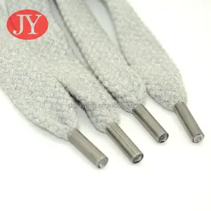 Bullet Shape Metal Aglet Direct Selling Solid Color Round Polyester Shoelace Replaced Shoe Lace Aglet