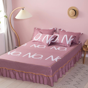 Sábana estampada, 3 uds., falda de cama, colcha de boda, falda de cama individual Queen King Size, Funda de colchón, sábanas - Product Image 5