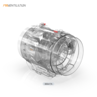 Ventilateur axial électrique en plastique pour conduits, 280 m³/h, avec roulement à billes, faible bruit, 6 pouces, pour la ventilation des serres