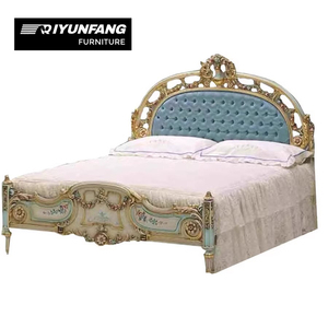 <span class=keywords><strong>Letto</strong></span> Matrimoniale di Lusso in Legno di Betulla Massello Intagliato a Mano con Finiture Dorate, <span class=keywords><strong>Letto</strong></span> Nuziale Imperiale di Alta Gamma - Product Image 6