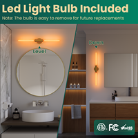 Applique murale LED moderne de luxe E26 à double tube, corps en acier brossé doré, dimmable, pour chambre à coucher, salon, hôtel, éclairage décoratif
