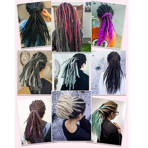 Stock longue 20 pouces 5g/pièce synthétique <span class=keywords><strong>Reggae</strong></span> tresse à la main Dreadlock Extensions Crochet cheveux Dread Locks - Product Image 6