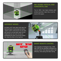 Machine de niveau laser rotative à 360 ° à faisceau vert RC 16 lignes 4D de haute précision avec trépied pour compteur de nivellement à bulle