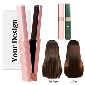Straightening Iron Mini Wireless <b>Heating</b> Curler Straightener Ceramics Constant Fast Temperature Cordless Mini Hair Straightener - Product Image 3