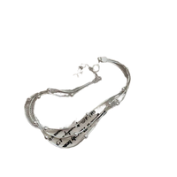 Bracelet chaîne à breloques en argent sterling 925 plaqué or blanc avec zircon et perles, motif serpent superposé, idéal pour un cadeau