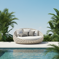 Chaise en rotin en forme de cocon KMJ, moderne, imperméable, résistante au soleil, pour piscine, hôtel, balcon, chaises longues