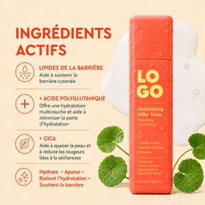 Tonique Visage Lacté Hydratant Apaisant au Cica et Céramide, Végan, Doux pour Peaux Sensibles, Soin Professionnel ODM Marque Blanche - Product Image 5