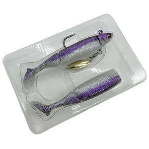 SEASKY 9.5cm 20g pêche souple métal tête de plomb leurres ensemble lumineux paillettes pagaie queue nageur bar noir vairon leurre - Product Image 6