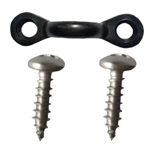 Hebilla de metal en forma de lazo negra con tornillos autorroscantes para accesorios de kayak, canoa y barco, duradera - Product Image 5