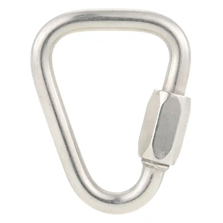 Stainless Steel Triangle Quick Link Locking Carabiner Hanging Hook Buckle  for Outdoor Camping Hiking