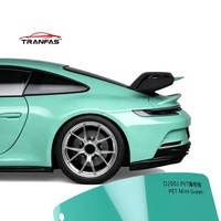 Vinilo Autoadhesivo PET Verde Menta de Alto Brillo para Envoltura Automotriz, Cambio de Color de Carrocería 911, Protección UV, Antiarañazos, 7mil