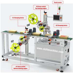 Applicateur d'étiquettes supérieures et inférieures pour sacs SKILT avec imprimante, machine d'étiquetage double face en stock, fabricant depuis 1998, CE Servo - Product Image 3