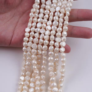 Venta al por Mayor de Perlas de Agua Dulce Barrocas de 7-8mm, Perlas Sueltas con Orificio Lateral de Doble Cara, Promoción de Ventas - Product Image 1