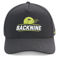 Casquette de golf HS41 Premium Sportive à 5 panneaux avec visière incurvée, imperméable, perforée au laser, broderie de logo personnalisée, pour l'aventure en plein air