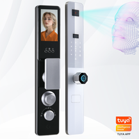 Groothandel Gezichtsherkenning Slimme Sloten Fabrieksdirect 3D Biometrische Vingerafdruk Toetsenbord WiFi Deurvergrendeling OEM ODM Staal/Hout Tuya App
