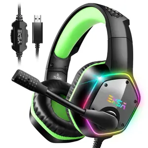 פופולרי EKSA E1000 RGB סטריאו 7.1 וירטואלי סראונד משחקי אוזניות לנשימה כריות אוזן אוזניות עם פונקציה אילמת