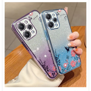 <span class=keywords><strong>Coque</strong></span> de téléphone populaire en forme de fleur de jardin secret électro-plaquée pour <span class=keywords><strong>Redmi</strong></span> Note 12pro, avec paillettes dégradées et strass pour Xiaomi 11T - Product Image 2