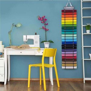Roll Holder With 60 Compartments and Keeper With Door <b>Hooks</b> and Strap Clear Vinyl Organizer Holder Wall Mount for Home Craft - Product Image 6