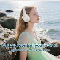 H & E BH9 headphone nirkabel Bluetooth, headphone nirkabel dengan mikrofon di atas telinga Headset Stereo baterai panjang kustom Aksesori