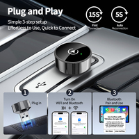 Adaptateur sans fil JMC Mini 2 en 1 pour les systèmes OEM Carplay et Android Auto, commande vocale Siri