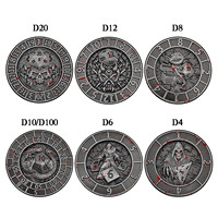 Dés à rouler polyédriques en métal massif à 6 faces pour jeux de rôle RPG et D&D