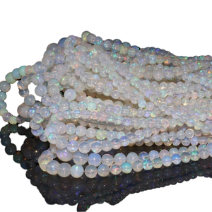 โอปอลเอธิโอเปียสีขาวธรรมชาติ ผ่านการอบความร้อน ทรงกลม รูปทรงเหรียญ ขนาด 6 มม. อัญมณีสำหรับเครื่องประดับ สามารถปรับแต่งได้ - Product Image 1