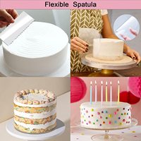 Grande spatule lisseur à gâteau en plastique transparent de 10x24cm, peigne à glaçage en acrylique pour lisser les bords, outils de pâtisserie