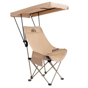 Factory outdoor folding chair with umbrella, high-back moon chair, sunshade with canopy, portable fishing camping beach chair - Product Image 4