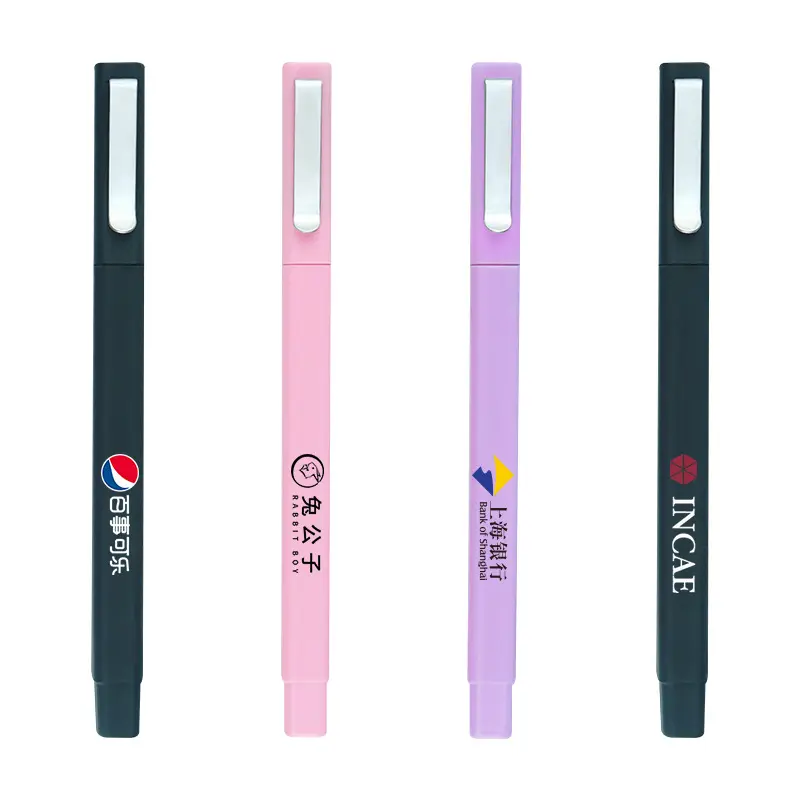 Rubber square pen with metal clip stylus soft touch promotional ballpoint pen 2 in 1 customized logo gel pen with stylus