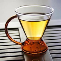 Juego de tazas de vidrio Nuevo diseño de llegada Taza colorida Calefacción Café frío Juego de tazas de hervidor de vidrio