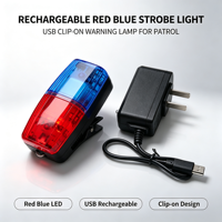 Lampe d'avertissement LED d'épaule rouge et bleue clignotante, stroboscopique, à clipser, alimentée par batterie, pour la sécurité des patrouilles routières et la sécurité générale (vente en gros)