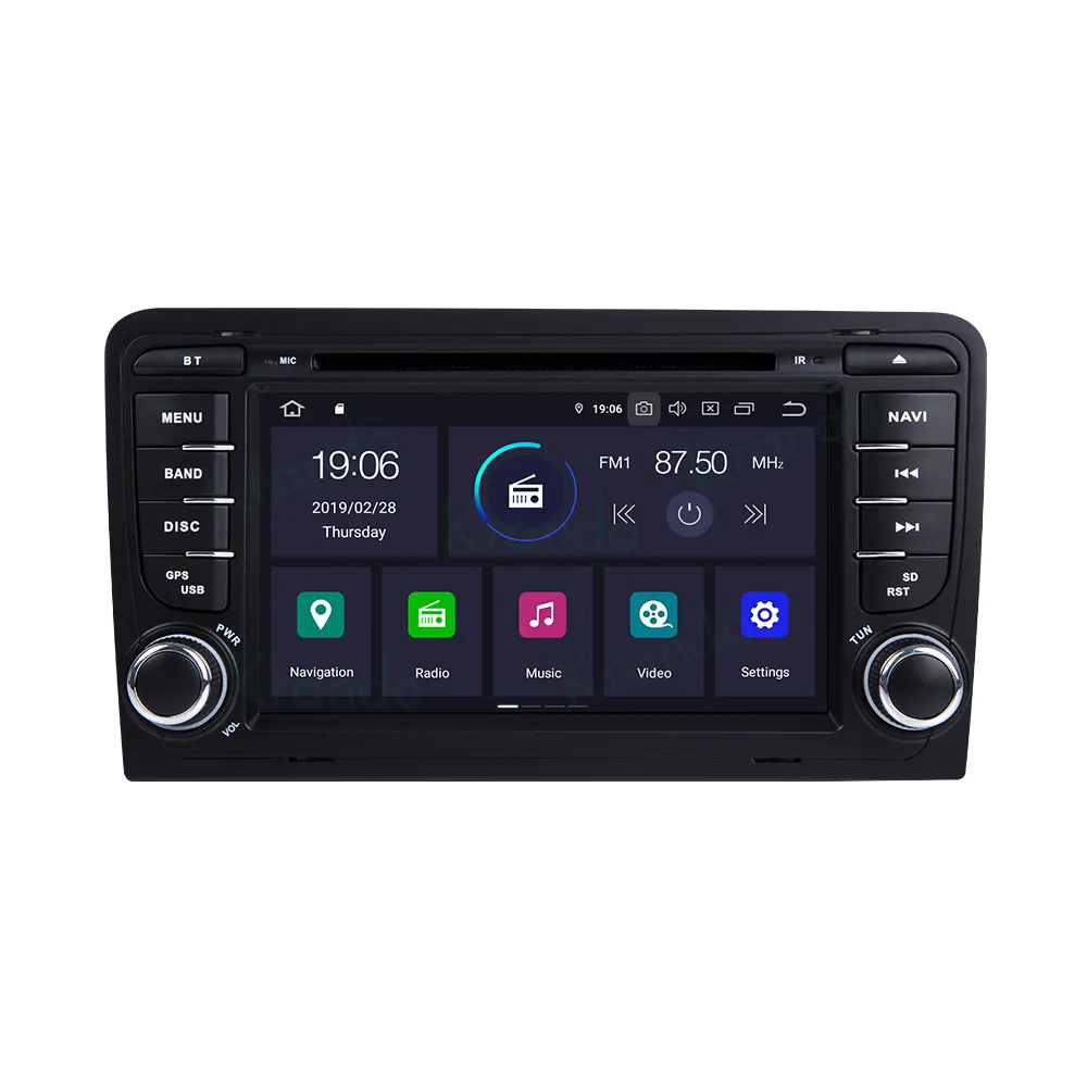 Krando Android 11.0 7 Inch Auto Gps Multimedia Navigatie Radio Voor Audi A3 Dubbele Din 2003-2011 Dvd-speler hoofd Unit Tablet