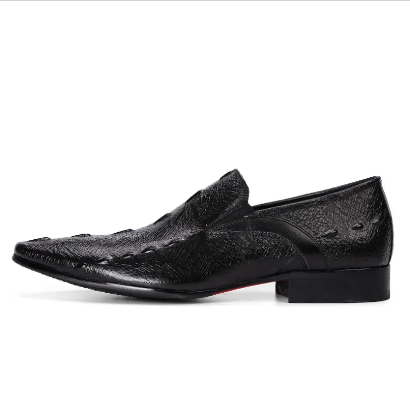 Autumn New Men's Formal Single Shoes British Leather Crocodile Pattern Business Large Size Men's Shoes