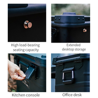 Coffre de transport en aluminium N10 grande capacité 84L, surface noire mate, pour équipement de restauration Basecamp, organisateur de performance