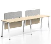 Table de bureau modulaire moderne de haute qualité pour 4 à 8 personnes avec pieds en métal en forme de U, taille personnalisable, table de travail