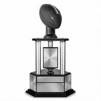 Trophée de football fantastique 19ème anniversaire, coupe en aluminium argenté et noir de 26 pouces, souvenir sportif pour événements