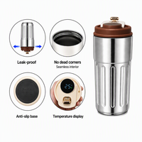 Bouteille d'eau intelligente en acier inoxydable, tasse à café isotherme, gobelets à emporter, gravure personnalisée, pour enfants et voiture