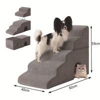 Escalier pour animaux de compagnie en bois, marchettes pour chien, rehausseur de lit pour petit chien, échelle de chevet, échelle d'escalade pour chiot et chat, respirant, amovible et lavable