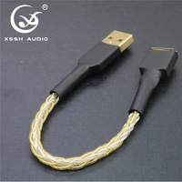 Câble de données USB YIVO Audio Vidéo Ordinateur DAC A-B Mâle vers Femelle 3,8 mm Plaqué Or et Argent Cuivre Pur
