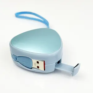 Custom Logo Extensible 3 In 1 USB Retractable Cable Multi Charger Cable For Iphone Android With Stand Function
