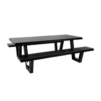 Ensemble table et chaises modernes en aluminium pour extérieur – Mobilier durable pour parcs, jardins, balcons, cours, places publiques, pique-niques et hôtels