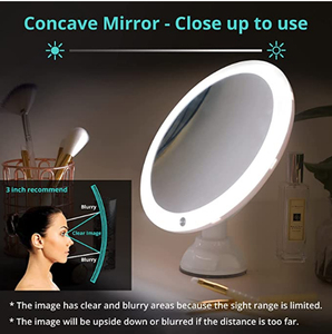 OEM nhà máy mỹ phẩm LED <span class=keywords><strong>Magnifying</strong></span> gương <span class=keywords><strong>15x</strong></span>/10x/7x hút cup ABS nhựa Glass kết thúc đóng hộp cá nhân treo tường cảm ứng - Product Image 4