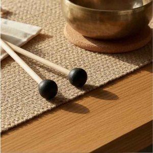 <span class=keywords><strong>Baqueta</strong></span> para <span class=keywords><strong>Cuenco</strong></span> <span class=keywords><strong>Tibetano</strong></span> de Madera de Haya de Doble Punta con Fieltro de Goma, Accesorio de Percusión - Product Image 2